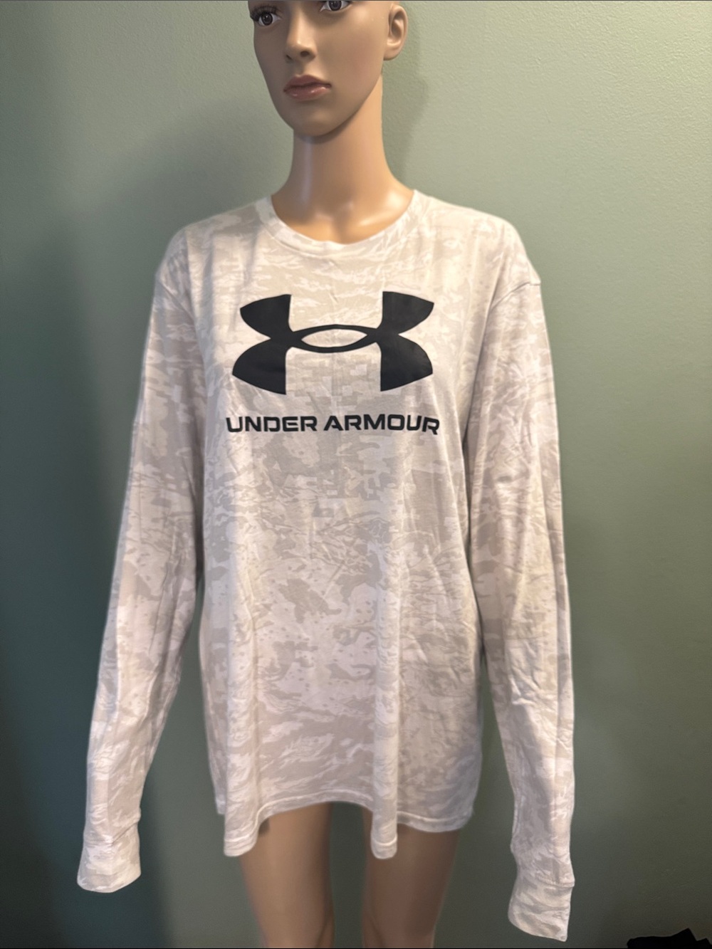 Under Armour White Camouflage Long Sleeve Logo Tee